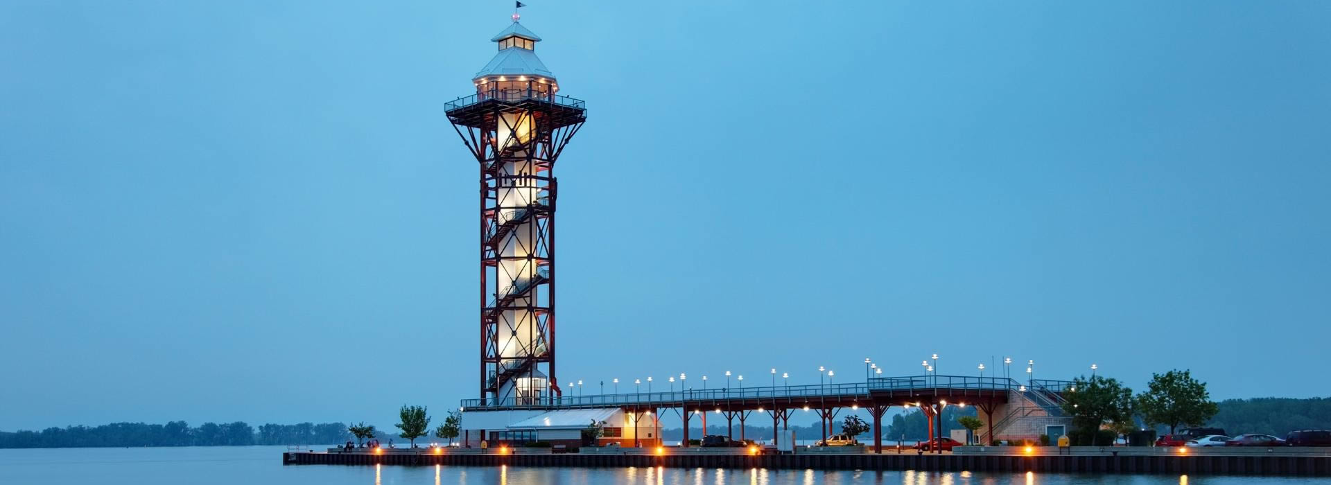 Bicentennial tower at dusk